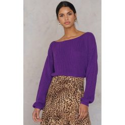 Josefin Ekström for NA-KD Krótki sweter z dzianiny - Purple. Fioletowe swetry klasyczne damskie marki Josefin Ekström for NA-KD, m, z bawełny. Za 161,95 zł.