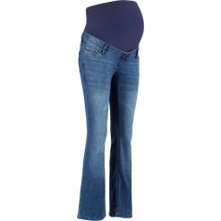 Dżinsy ciążowe BOOTCUT bonprix niebieski "stone”. Niebieskie jeansy damskie bonprix, moda ciążowa. Za 99,99 zł.