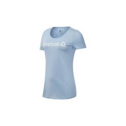 T-shirty z krótkim rękawem Reebok Sport Koszulka Scoop Neck. Niebieskie topy sportowe damskie marki Reebok Sport, s, bez wzorów, bez kołnierzyka, z krótkim rękawem, krótkie, bez kaptura. Za 79,95 zł.
