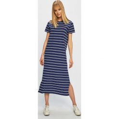 Polo Ralph Lauren - Sukienka. Niebieskie sukienki damskie Polo Ralph Lauren, na co dzień, s, bez wzorów, z bawełny, casualowe, z okrągłym kołnierzem, z krótkim rękawem, krótkie, midi, proste. W wyprzedaży za 449,90 zł.