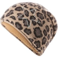 Czapka w kolorze jasnobrązowym. Brązowe czapki zimowe damskie marki Codello, z dzianiny. W wyprzedaży za 107,95 zł.