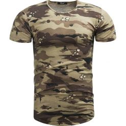 Koszulka męska t-shirt brązowy moro Recea. Pomarańczowe koszulki męskie Recea, s, moro, z bawełny, bez kołnierzyka. Za 39,99 zł.