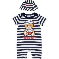 Odzież niemowlęca: MOSCHINO BABY BABYGROW HAT SET Kombinezon riga blu
