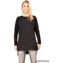 Bluza tunic czarna. Czarne bluzy damskie marki Pakamera, bez wzorów, z bawełny, bez rękawów, bez kaptura. Za 69,00 zł.
