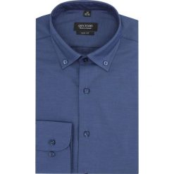 Koszula versone 2439 długi rękaw slim fit granatowy. Niebieskie koszule męskie Recman, m, bez wzorów, bez kołnierzyka, z długim rękawem. Za 139,00 zł.