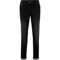 Dżinsy ze stretchem Boyfriend z wygodnym paskiem bonprix czarny "stone". Czarne jeansy damskie bonprix. Za 109,99 zł.