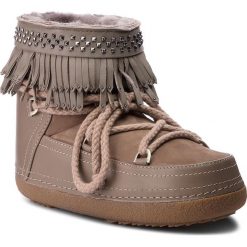 Buty INUIKII - Boot Fringes 70101-31 Taupe. Pomarańczowe kozaki damskie Inuikii, ze skóry, bez obcasa, bez zapięcia. W wyprzedaży za 979,00 zł.