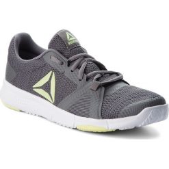 Buty Reebok - Flexile CN5361 Shark/Blk/Lemon Zest/Wht. Szare buty sportowe męskie Reebok, z tworzywa sztucznego, bez zapięcia, na fitness i siłownię. W wyprzedaży za 189,00 zł.