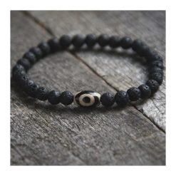 TALIZMAN :: męska bransoletka :: tibetan agate. Brązowe bransoletki męskie kaktusia, z agatem. Za 65,00 zł.