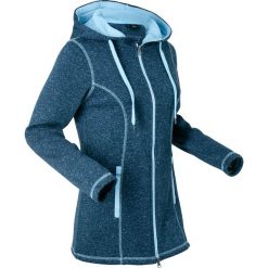 Bluzy damskie: Bluza rozpinana dzianinowa z polaru, długi rękaw bonprix ciemnoniebieski melanż