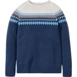 Sweter bonprix ciemnoniebieski. Niebieskie swetry męskie bonprix, s, bez wzorów, z okrągłym kołnierzem, bez kaptura. Za 34,99 zł.