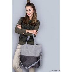 Torba Simple duo gray. Szare torebki klasyczne damskie Pakamera, w paski, z tkaniny. Za 129,00 zł.