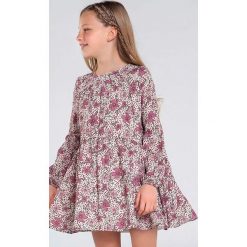 Mayoral - Sukienka dziecięca 128-167 cm. Różowe sukienki dziewczęce Mayoral, w kwiaty, z bawełny, z długim rękawem, długie, mini, rozkloszowane. Za 175,90 zł.