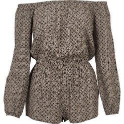 Kombinezony damskie: Urban Classics Ladies Short Longsleeve Overall Kombinezon czarny/piaskowy