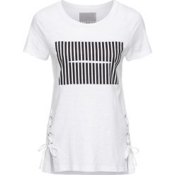 Bluzki, topy, tuniki: T-shirt bonprix biały z nadrukiem