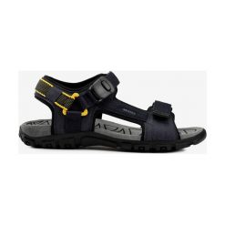 Geox Uomo Sandały Niebieski. Niebieskie sandały męskie Geox, z materiału, z paskami. Za 326,95 zł.