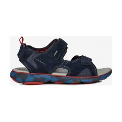 Geox Nebula Sandały Niebieski. Niebieskie sandały męskie Geox, ze skóry, z paskami. Za 464,95 zł.