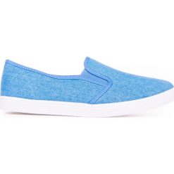 Trampki męskie: BUTY MĘSKIE TRAMPKI SLIP ON T109 – BŁĘKITNE