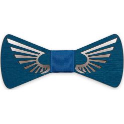 Mucha Drewniana. Niebieskie muszki męskie LANCERTO, bez wzorów, z tkaniny, eleganckie. Za 99,90 zł.