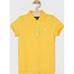 Polo Ralph Lauren - Top 128-176 cm. Żółte bluzki dziewczęce Polo Ralph Lauren, bez wzorów, z elastanu, polo, z krótkim rękawem, krótkie, bez kaptura. Za 189,90 zł.