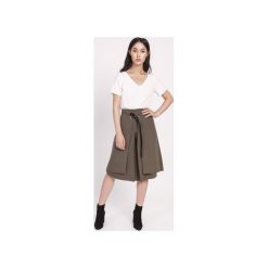 Elegancka spódnica z efektownym wiązaniem z przodu. Zielone spódniczki damskie Lanti, bez wzorów, eleganckie. Za 139,00 zł.