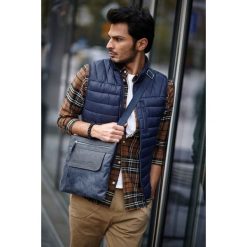 Torba męska skórzana na ramię Always Wild BAG-1 granat - granat. Torby męskie skórzane ze skóry. Za 139,99 zł.