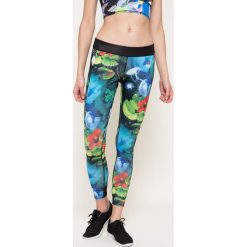 Reebok - Legginsy. Szare legginsy skórzane marki Reebok, s. W wyprzedaży za 199,90 zł.