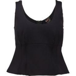Ashley Graham x Marina Rinaldi ZAFFERA Top black. Czarne koszulki damskie Ashley Graham x Marina Rinaldi, bez wzorów, z elastanu, marine, bez kołnierzyka. W wyprzedaży za 706,30 zł.