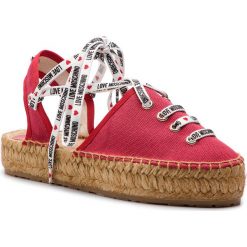 Espadryle LOVE MOSCHINO - JA10253G07JJ0500 Rosso. Czerwone espadryle damskie Love Moschino, bez wzorów, ze skóry, bez obcasa. W wyprzedaży za 369,00 zł.