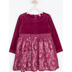 Sukienka. Czerwone bez kategorii marki ELEGANT BABY GIRL, w koronkowe wzory, z bawełny, eleganckie, z długim rękawem, długie. Za 119,90 zł.