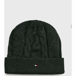 Tommy Hilfiger - Czapka. Szare czapki zimowe męskie TOMMY HILFIGER, z bawełny. Za 159,90 zł.
