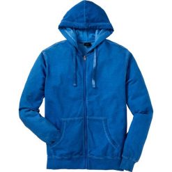 Bluza rozpinana z efektem wytarcia Regular Fit bonprix jasny indygo "used". Niebieskie bluzy męskie bonprix, m, bez wzorów, z kapturem, bez rękawów, z kapturem. Za 54,99 zł.
