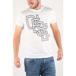 Diesel Diego Koszulka Biały. Białe podkoszulki męskie Diesel, xxl, z nadrukiem, z bawełny, bez kołnierzyka, z krótkim rękawem, krótkie. Za 231,95 zł.