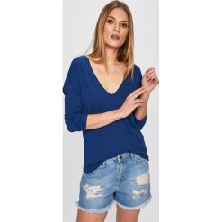 Answear - Bluzka Sweet & Salty. Niebieskie topy damskie ANSWEAR, s, bez wzorów, z bawełny, bez kołnierzyka. W wyprzedaży za 29,90 zł.