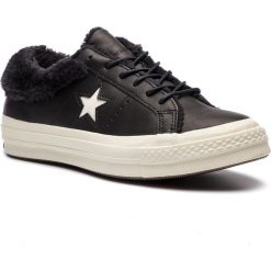 Tenisówki CONVERSE - One Star Ox 162601C Black/Black/Egret. Czarne półbuty damskie Converse, bez wzorów, ze skóry, bez zapięcia. W wyprzedaży za 289,00 zł.