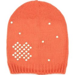 Czapki damskie: Art of Polo Czapka damska beanie Złoty krzyżyk pomarańczowa
