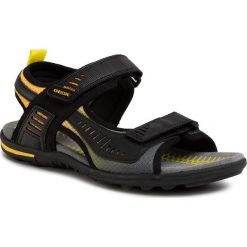 Sandały GEOX - U Tevere C U029CC 0BC14 C0054 Black/Yellow. Czarne klapki męskie Geox, bez wzorów, ze skóry ekologicznej. Za 349,00 zł.