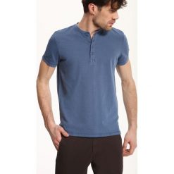 T-shirt krótki rękaw męski gładki. Niebieskie t-shirty męskie na lato, xl, z bawełny, krótkie. W wyprzedaży za 29,99 zł.
