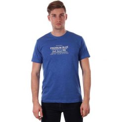 Niebieski T-shirt Męski z Nadrukiem, Krótki Rękaw, Just Yuppi, Błękitna Koszulka w Napisy, Melanż TSJTYUP9005kol7NIEBIESKI. Niebieskie koszulki męskie Just Yuppi, m, z nadrukiem, z tkaniny, casualowe, bez kołnierzyka, krótkie. W wyprzedaży za 44,90 zł.
