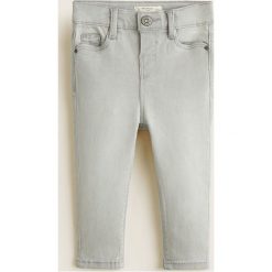 Mango Kids - Jeansy dziecięce 80-104 cm. Szare jeansy dziewczęce marki Mango Kids, bez wzorów, z elastanu. Za 59,90 zł.
