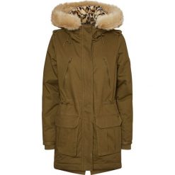 Parki damskie: Płaszcz parka z kapturem, półdługi