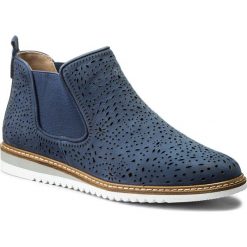 Sztyblety CAPRICE - 9-25400-20 Navy Nubuc 812. Niebieskie botki damskie skórzane marki Caprice. W wyprzedaży za 179,00 zł.