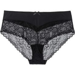 Figi "panty" bonprix czarny. Czarne figi damskie marki bonprix, w paski, z bawełny. Za 24,99 zł.