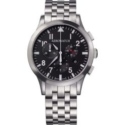 Zegarki męskie: Zegarek męski Pilot Chrono Aerowatch Les Grandes Classiques 83966.AA03.M