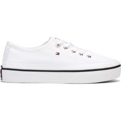 Tommy Hilfiger Tenisówki Biały. Białe trampki i tenisówki damskie TOMMY HILFIGER, bez wzorów, z materiału, na sznurówki. Za 364,95 zł.