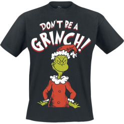 Der Grinch Don't Be Grinch T-Shirt czarny. Zielone t-shirty męskie z nadrukiem marki Der Grinch, m, z okrągłym kołnierzem. Za 74,90 zł.