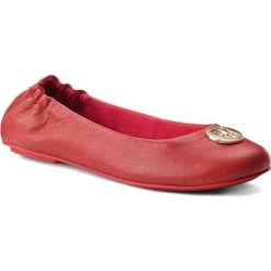 Baleriny TOMMY HILFIGER - Flexible Ballerina Leather FW0FW03401 Tommy Red 645. Czerwone baleriny damskie TOMMY HILFIGER, ze skóry. W wyprzedaży za 259,00 zł.