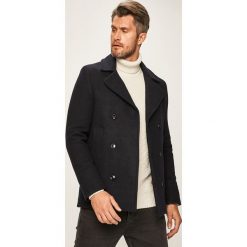 Trussardi Jeans - Płaszcz. Niebieskie płaszcze męskie Trussardi Jeans, s, bez wzorów, z poliesteru, klasyczne, bez kaptura. W wyprzedaży za 699,90 zł.