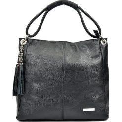 Shopper bag damskie: Skórzana torebka w kolorze czarnym – (S)33 x (W)46 x (G)13,5 cm