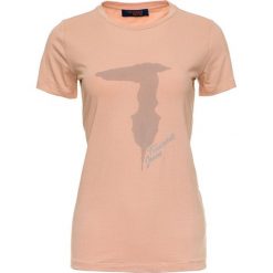 Trussardi Jeans koszulka damska 56T00200-1T001638, L różowa. Różowe koszulki damskie Trussardi Jeans, l, bez wzorów, z bawełny, bez kołnierzyka. Za 219,00 zł.